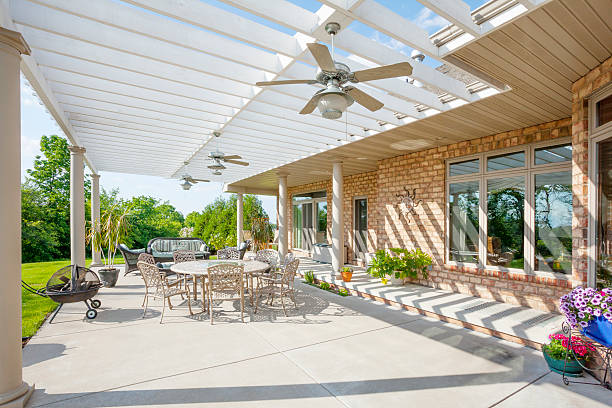 Elegant lattice patio cover in Houston